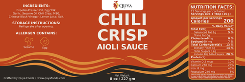 Quya Chili Crisp Aioli – 8oz Jar